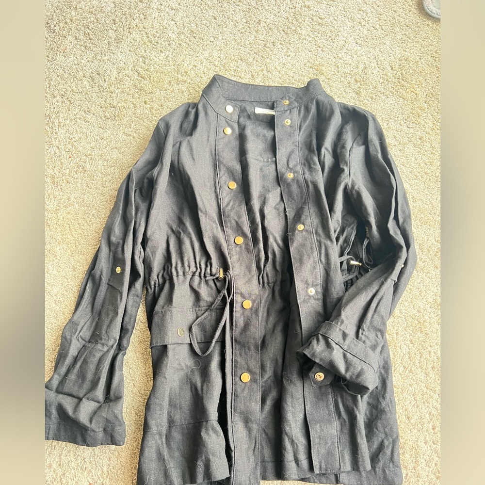 Zara Black Jacket with Gold Buttons. Size L